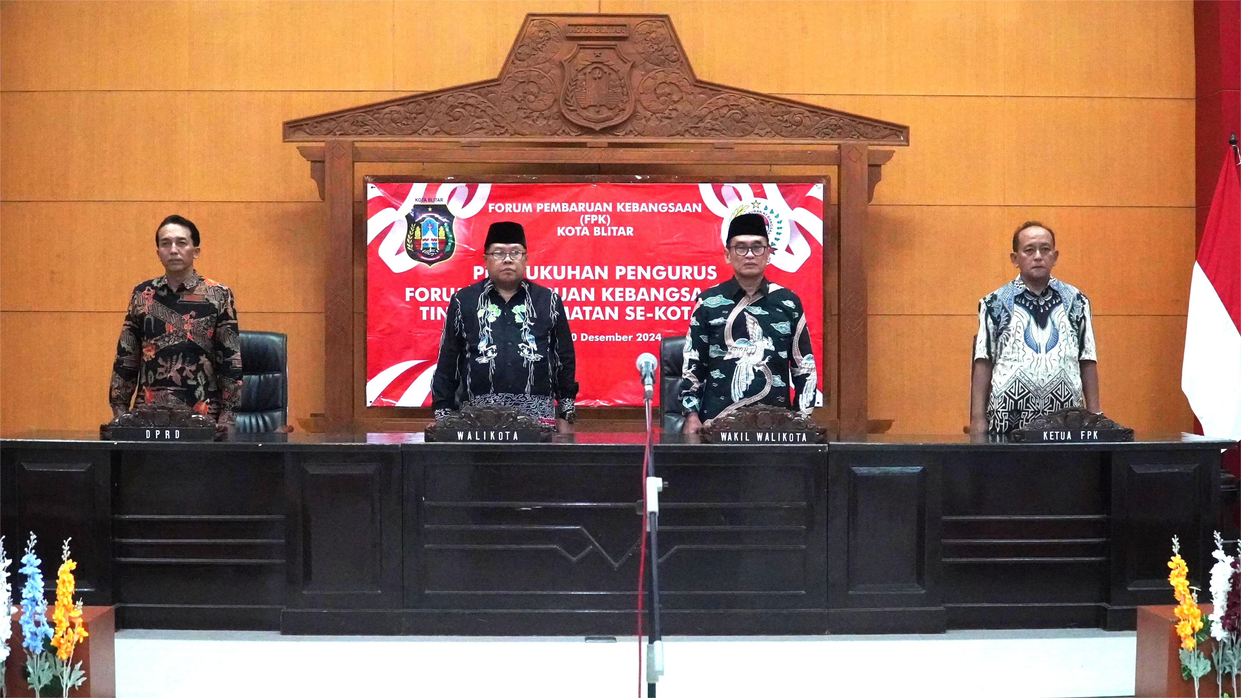 30 Desember 2024 - Pengukuhan Pengurus FPK Tingkat Kecamatan se-Kota Blitar Periode 2024 - 2027