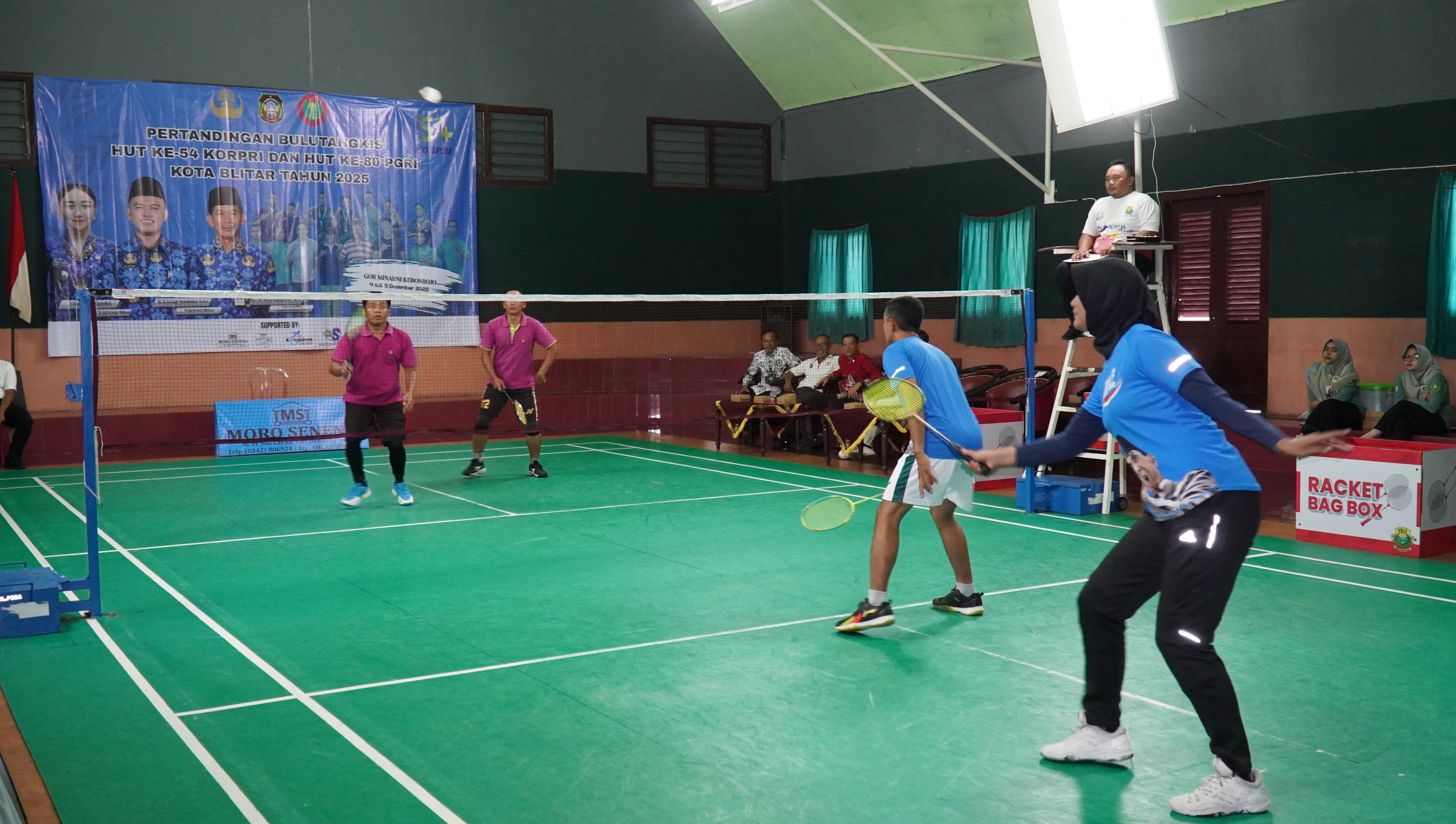 4 Desember 2025 -  Pembukaan Turnamen Bulu Tangkis KORPRI di GOR MINARNI Kebonrojo