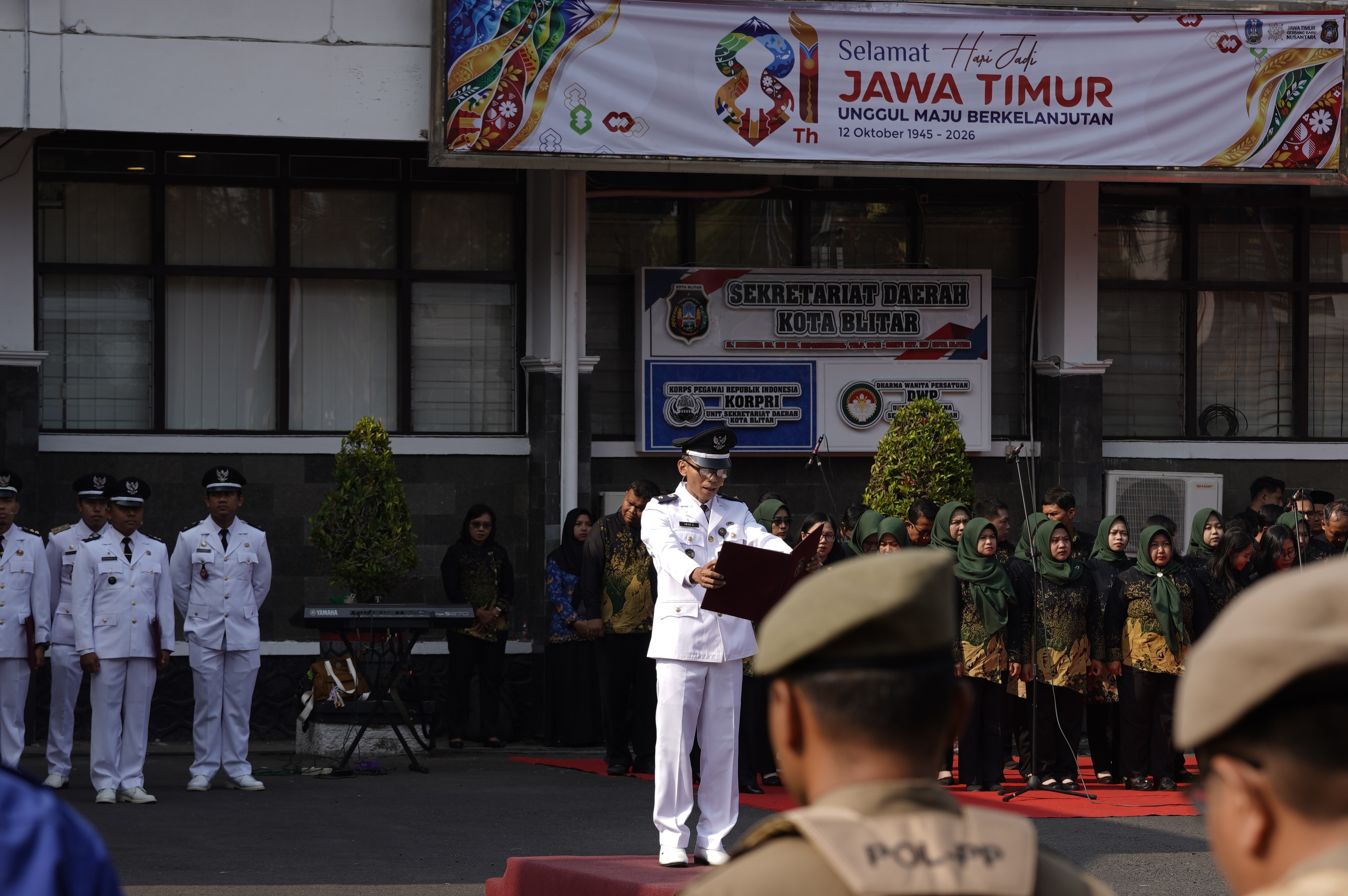 Upacara Peringatan HUT K-81 Provinsi Jawa Timur di Lingkungan Pemkot Blitar Tahun 2026