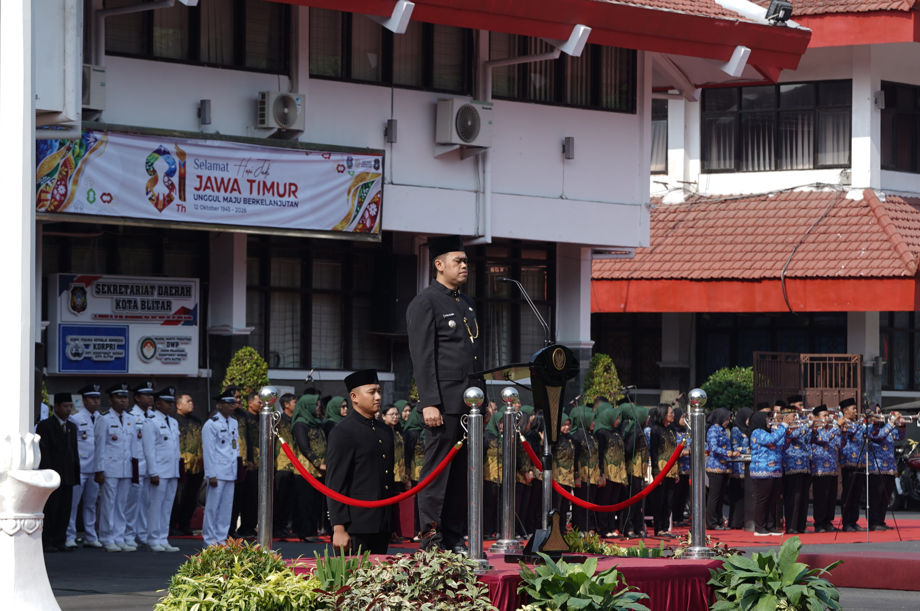 Upacara Peringatan HUT K-81 Provinsi Jawa Timur di Lingkungan Pemkot Blitar Tahun 2026