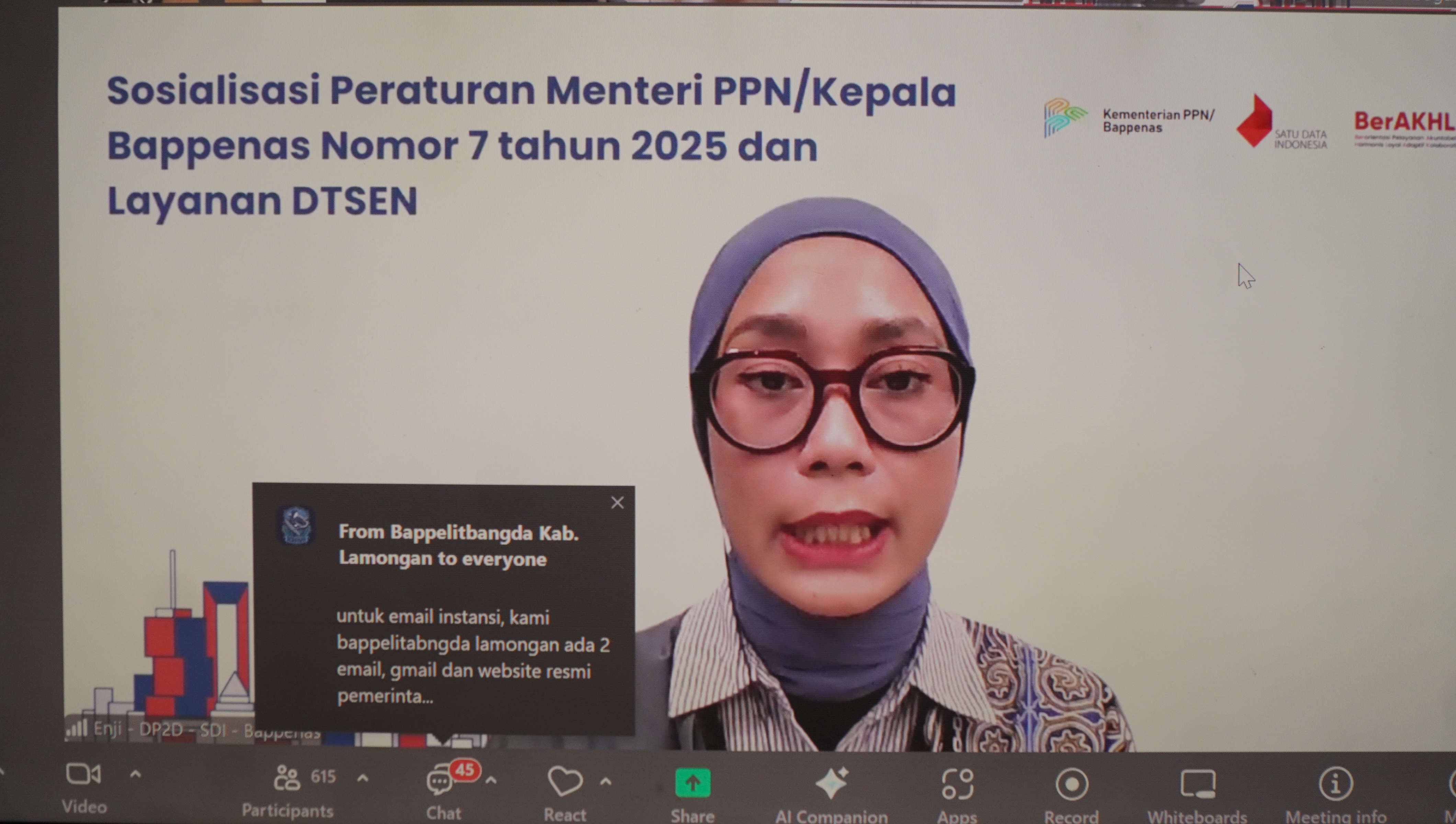 27 Agustus 2025-Sosialisasi Peraturan Mentri PPN KepalaBappenas Nomor 7 Tahun 2025 &amp;amp; Layanan DTSEN Secara Virtual