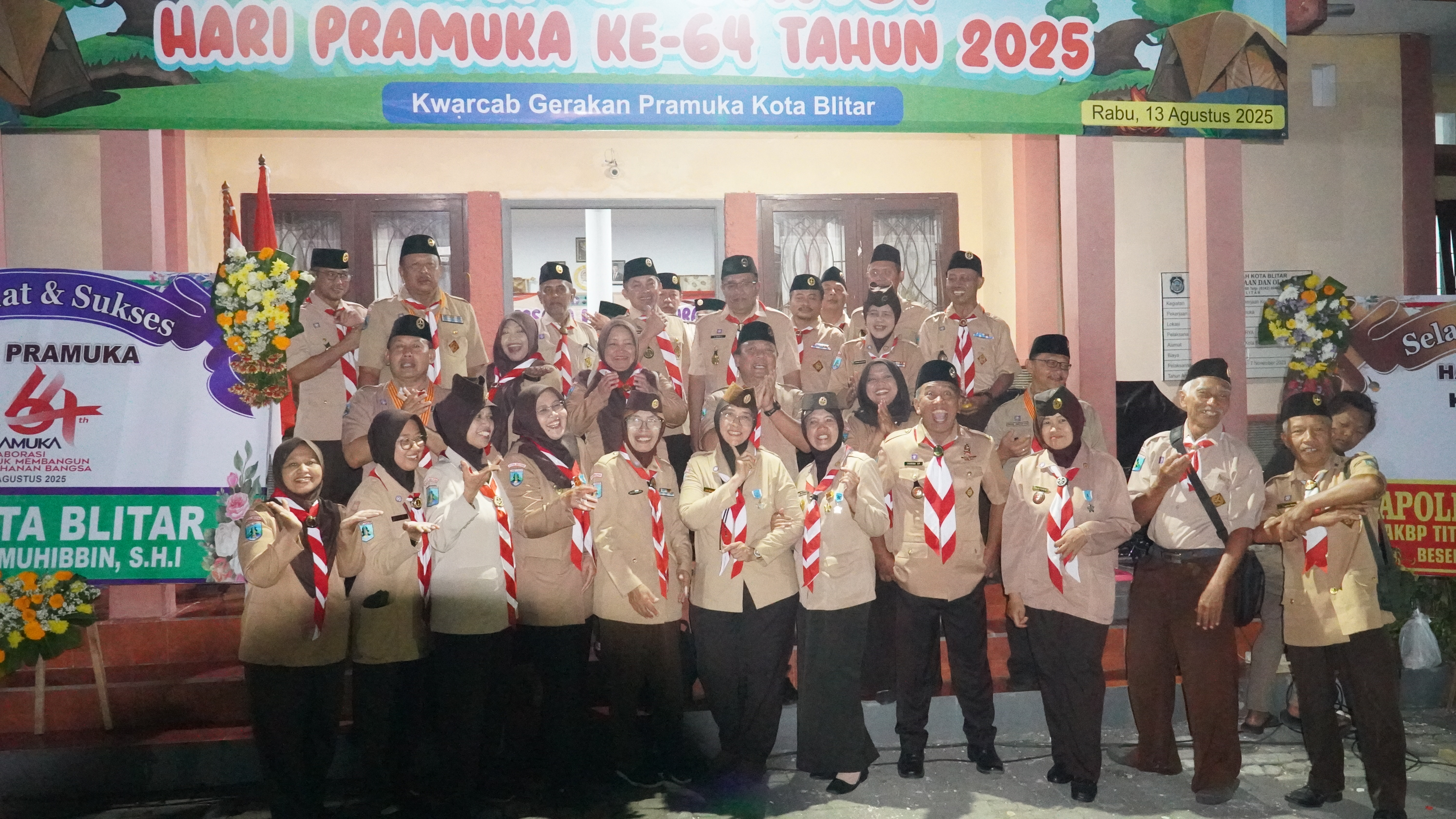 13 Agustus Ulang Janji &amp;amp; Tasyakuran HARI PRAMUKA K-64 Tahun 2025 di Kwarcab Gerakan PramukaKota Bltar