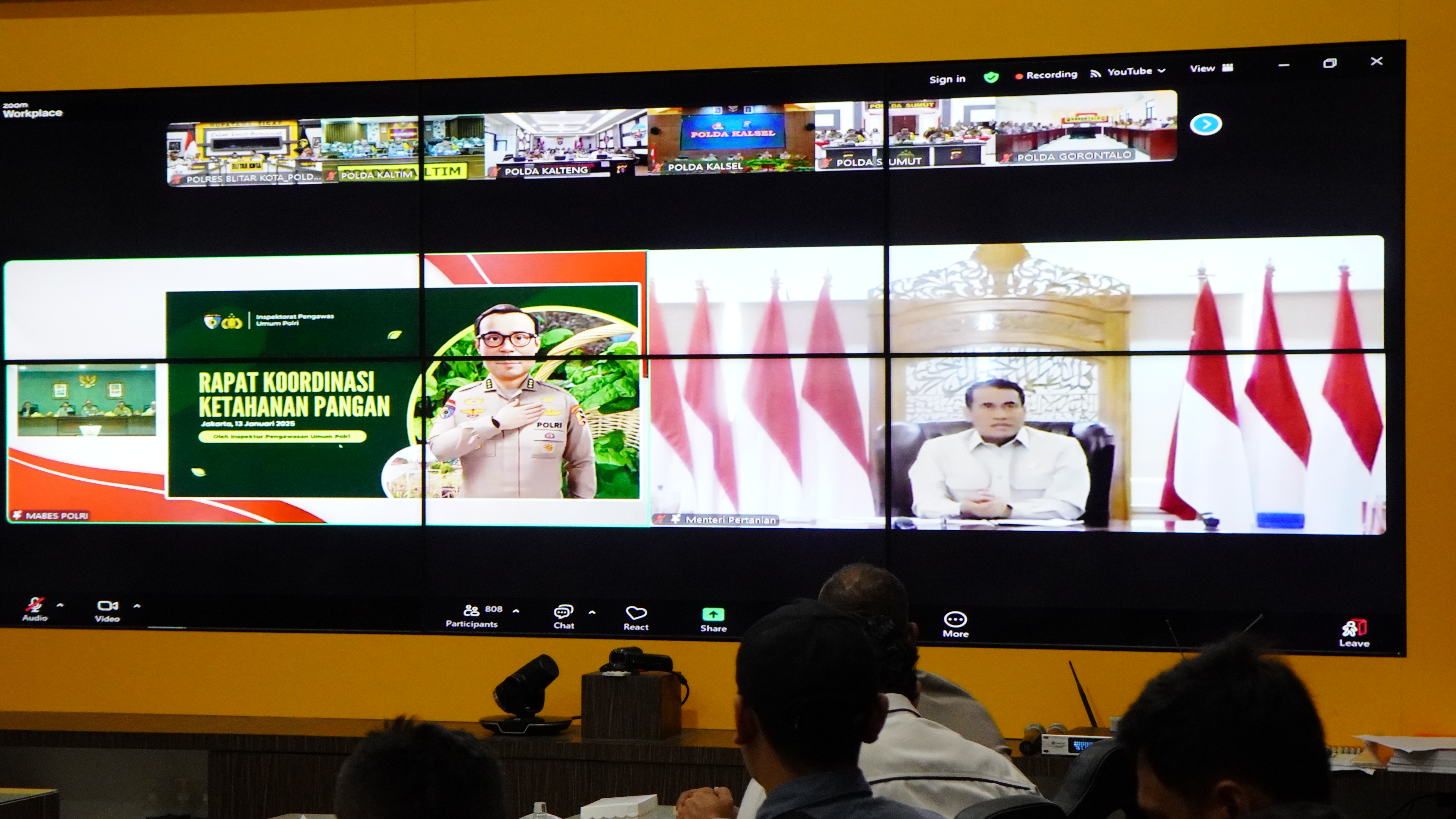 13 Januari 2025 - Rapat Koordinasi Dengan Kementrian Pertanian RI Secara Virtual Terkait Persiapan SWASEMBADA 2025