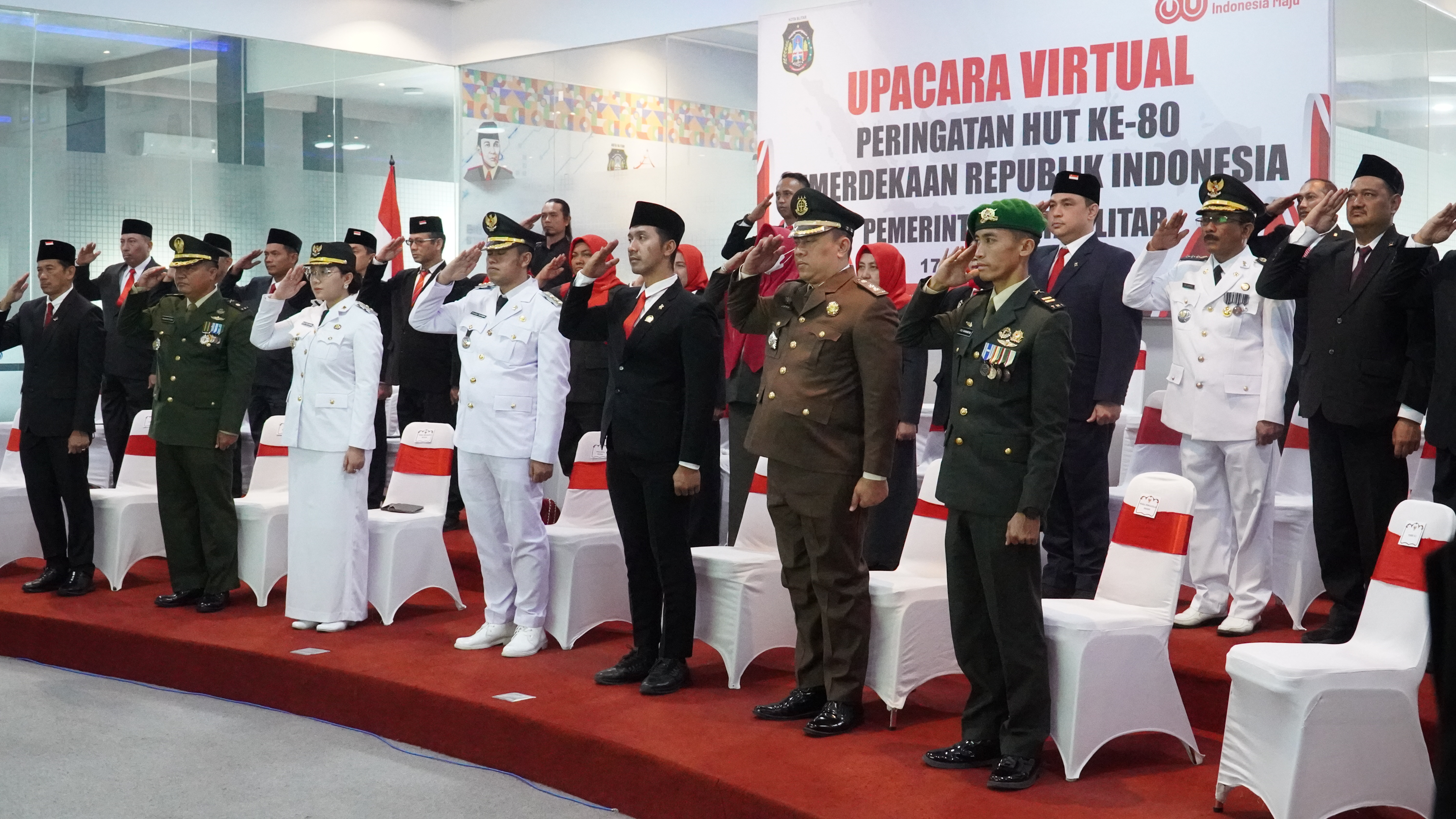 17 Agustus 2025-Upacara Detik2 Proklamasi Secara Virtual Dari Istana Merdeka Jakarta di Ruang ISC Diskominfotik