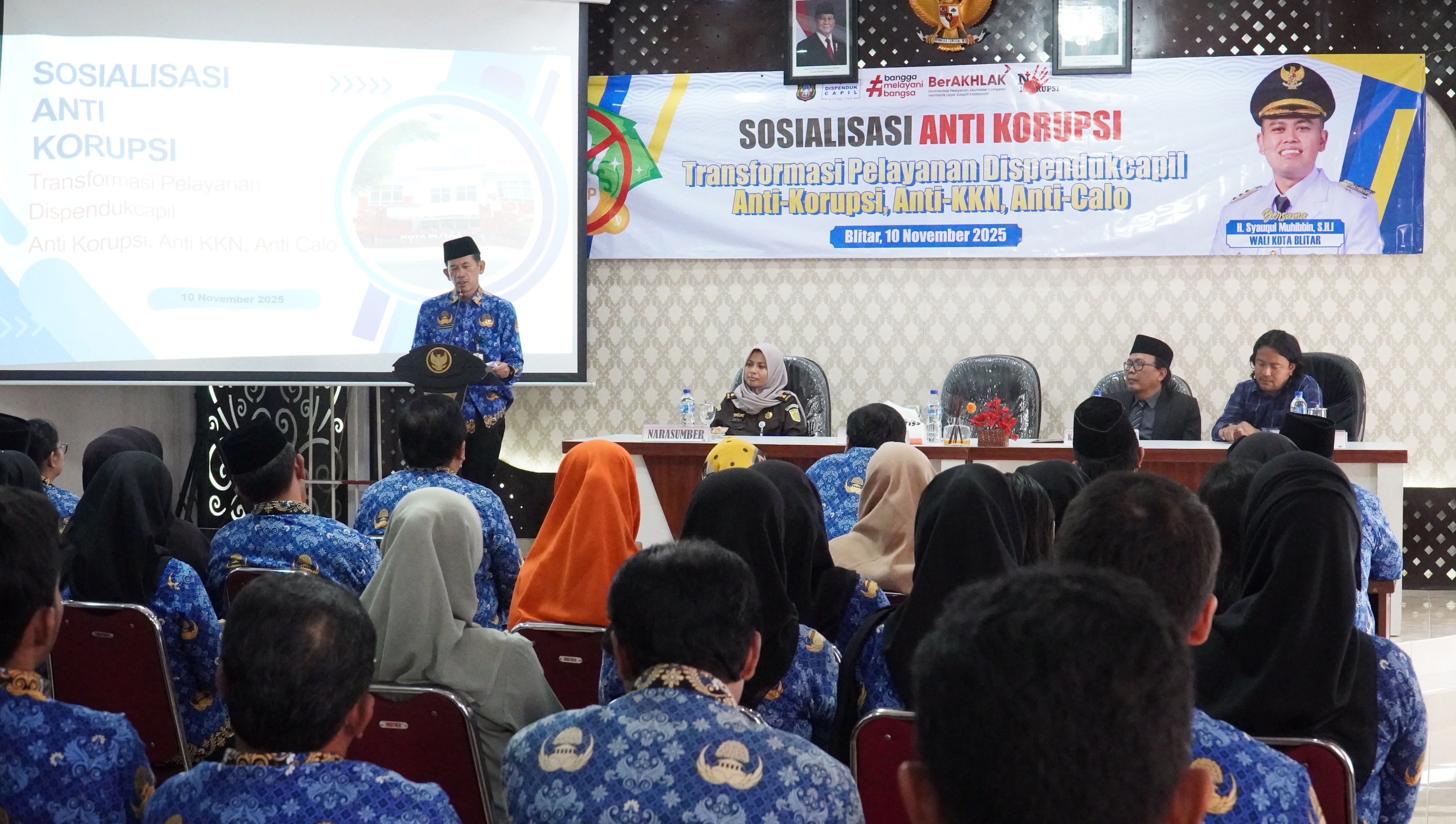 10 November 2025 - Pembukaan Sosialisasi Anti Korupsi pada Dinas Kependudukan dan Pencatatan Sipil