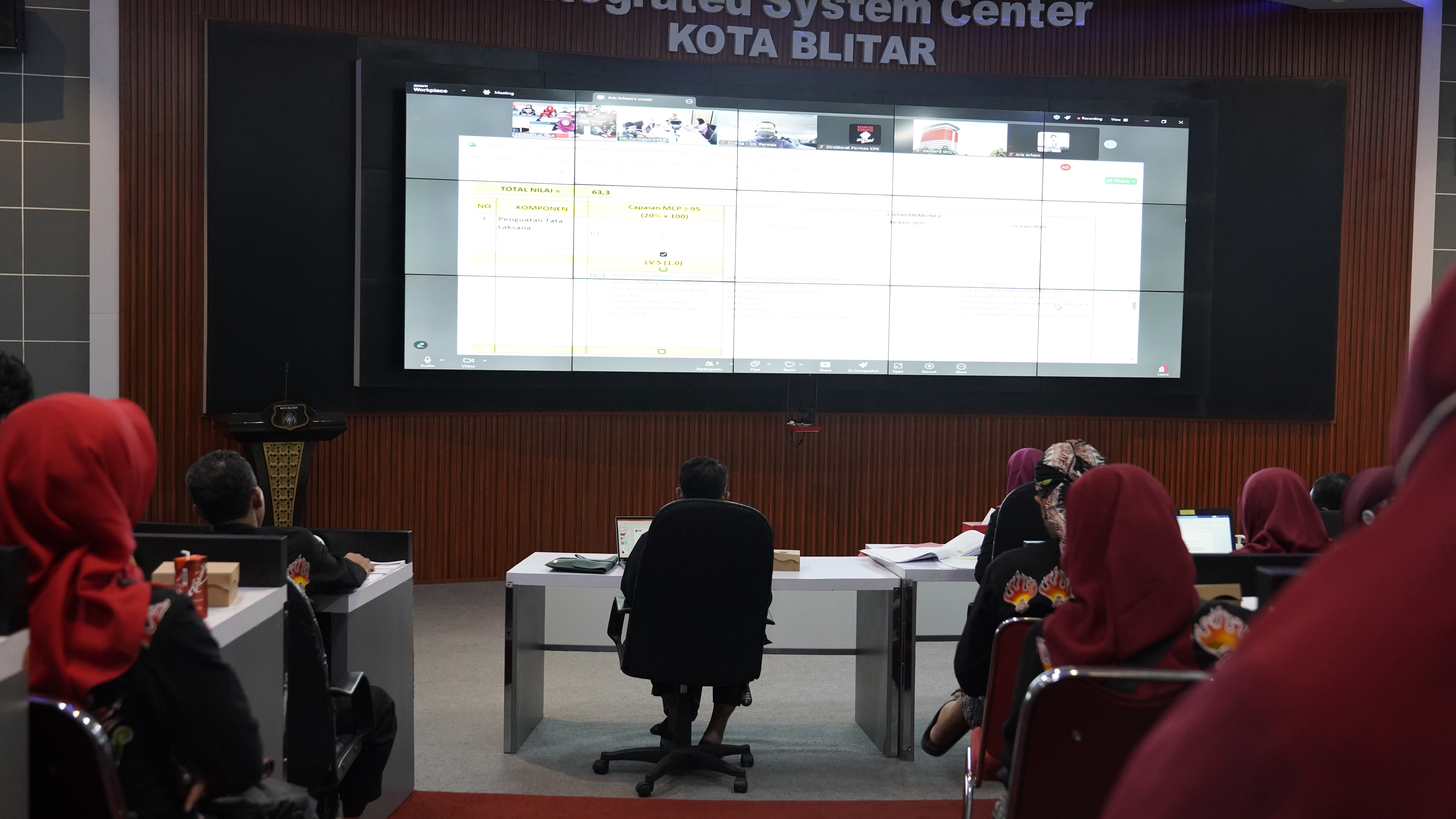 Monitoring Pemenuhan Indikator Kab KotaAntikorupsi oleh Tim KPK RI Tahap 2 di Ruang ISC