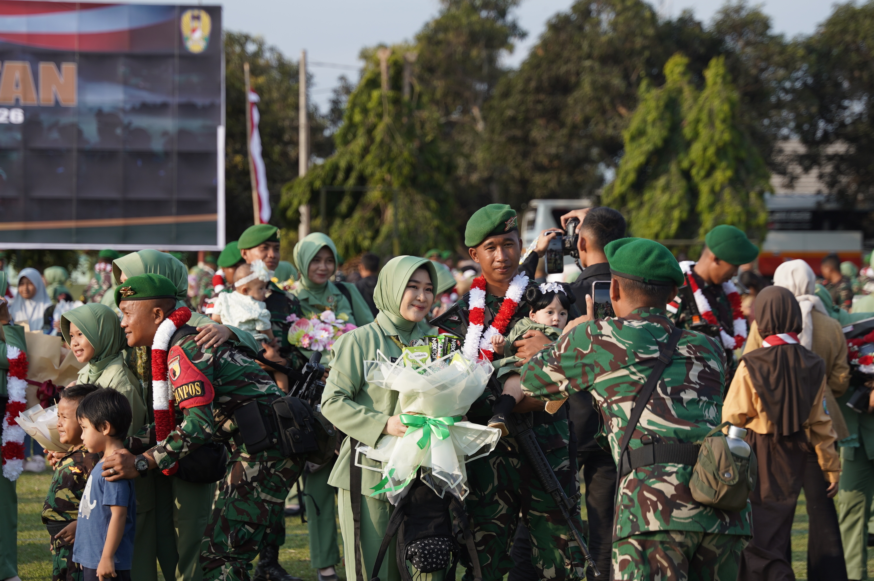 7 rabu Penyambutan Purna Tugas Operasi Satgas Pamtas Kewilayaan Yonif 511 DY