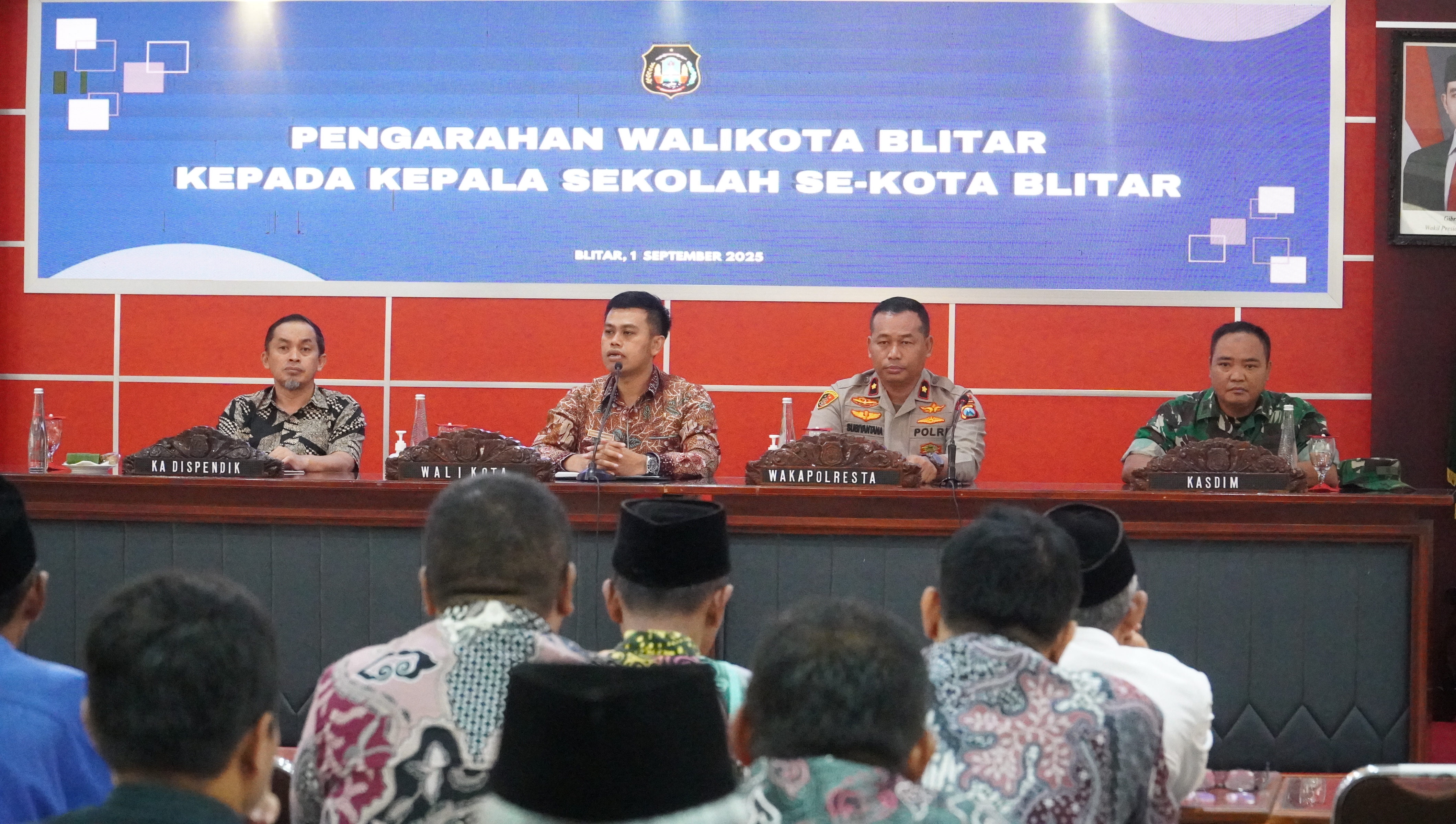 1 September 2025- Pengarahan WALIKOTA BLITAR kepada Kepala Sekolah se-Kota Blitar