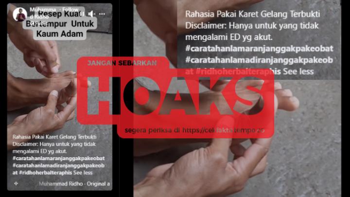 [HOAKS] Video Klaim Karet Gelang Resep Kuat Kaum Adam